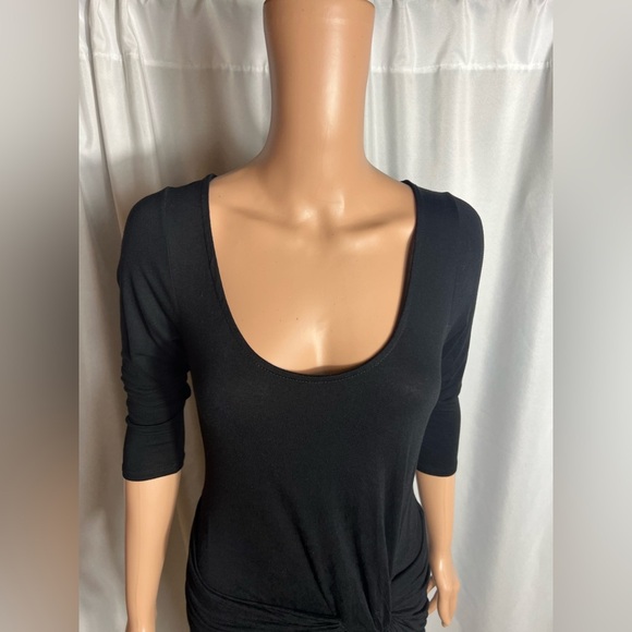 The Vanity Room Women's Size Small Black Asymmetrical Hem Dress 3/4 Sleeve - Picture 2 of 8